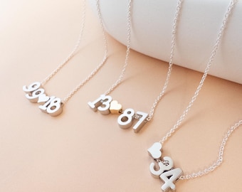 Silver Number Necklace Sports Number Necklace Personalized Number Necklace with Numbers Tiny Numbers Necklace Dainty Necklace