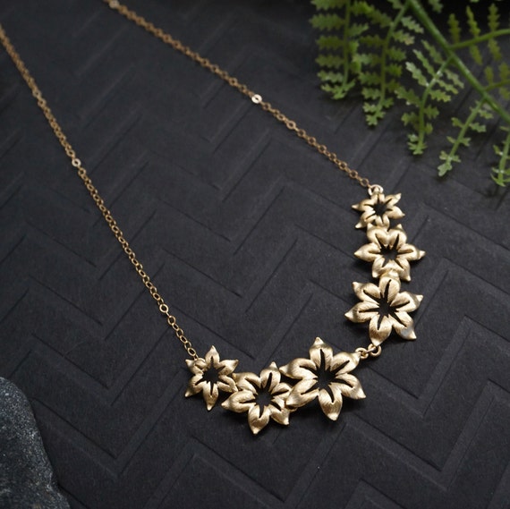 Stargazer Lily Necklace Stargazer Necklace Gold Lily Necklace