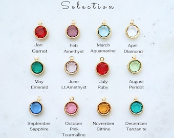 Crystal Birthstone Charm, Personalized Birth Stone Pendant, Birthstone Month, Custom Birth Stone, Personalized Stone Charm