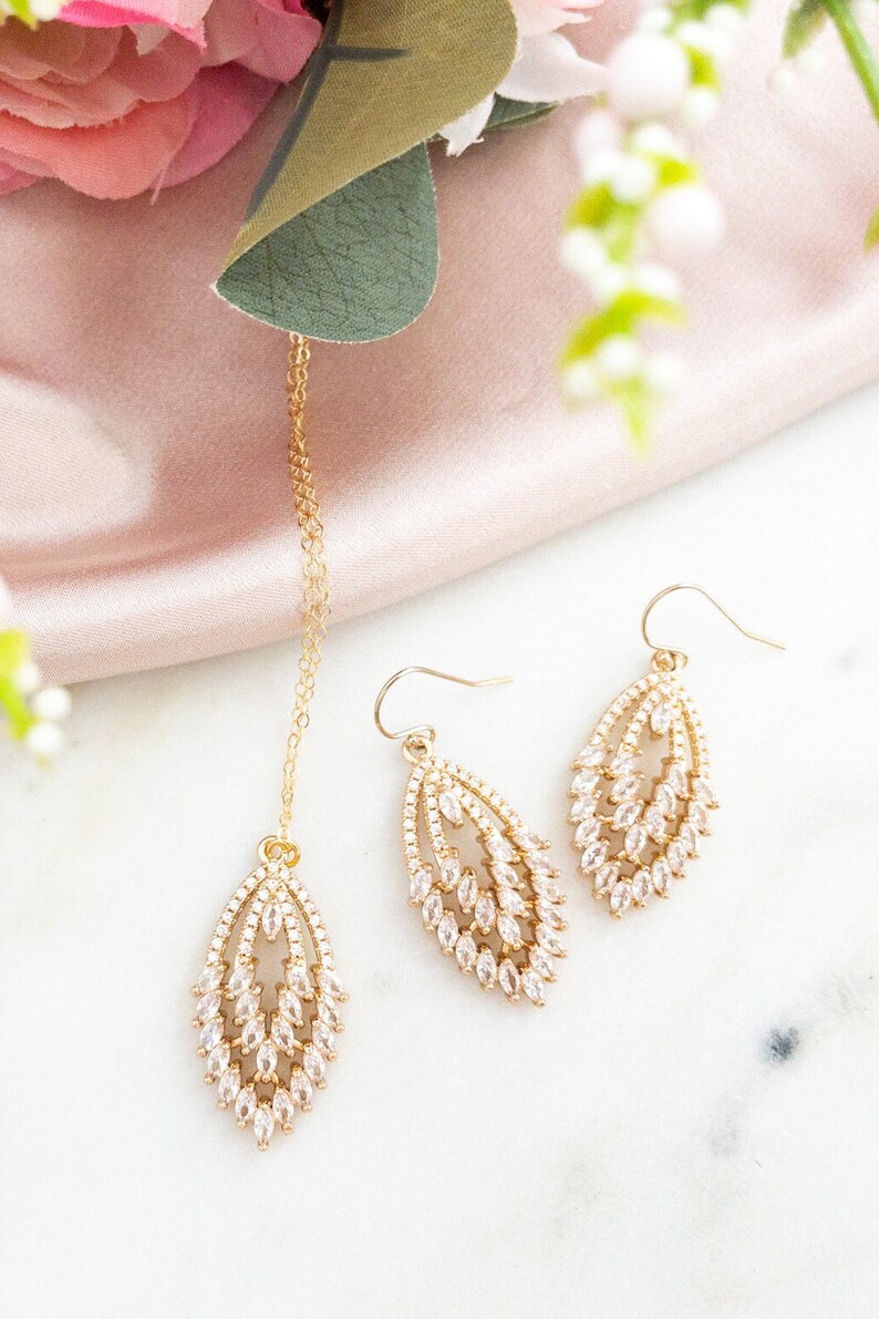 Art Deco Wedding Jewelry Set by YSM Designs