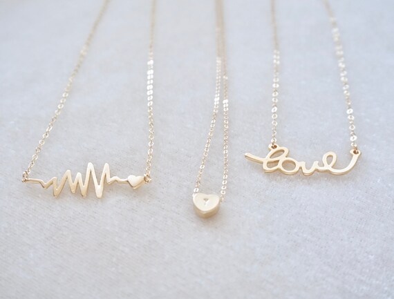 Gold Heartbeat Necklace Heart Beat 