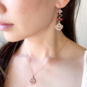 Long Drop Fan Earrings