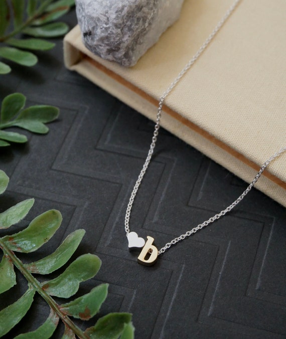 Tiny Alphabet Necklace Initial Necklace 