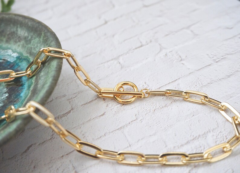 Thick Link Necklace Paperclip Chain Necklace Chunky Etsy