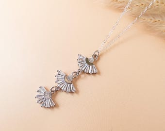 Silver Art Deco Necklace Earrings Set Art Deco Bridal Jewelry Set Silver Deco Wedding Earrings Necklace Set Bridesmaid Jewelry Gift Set