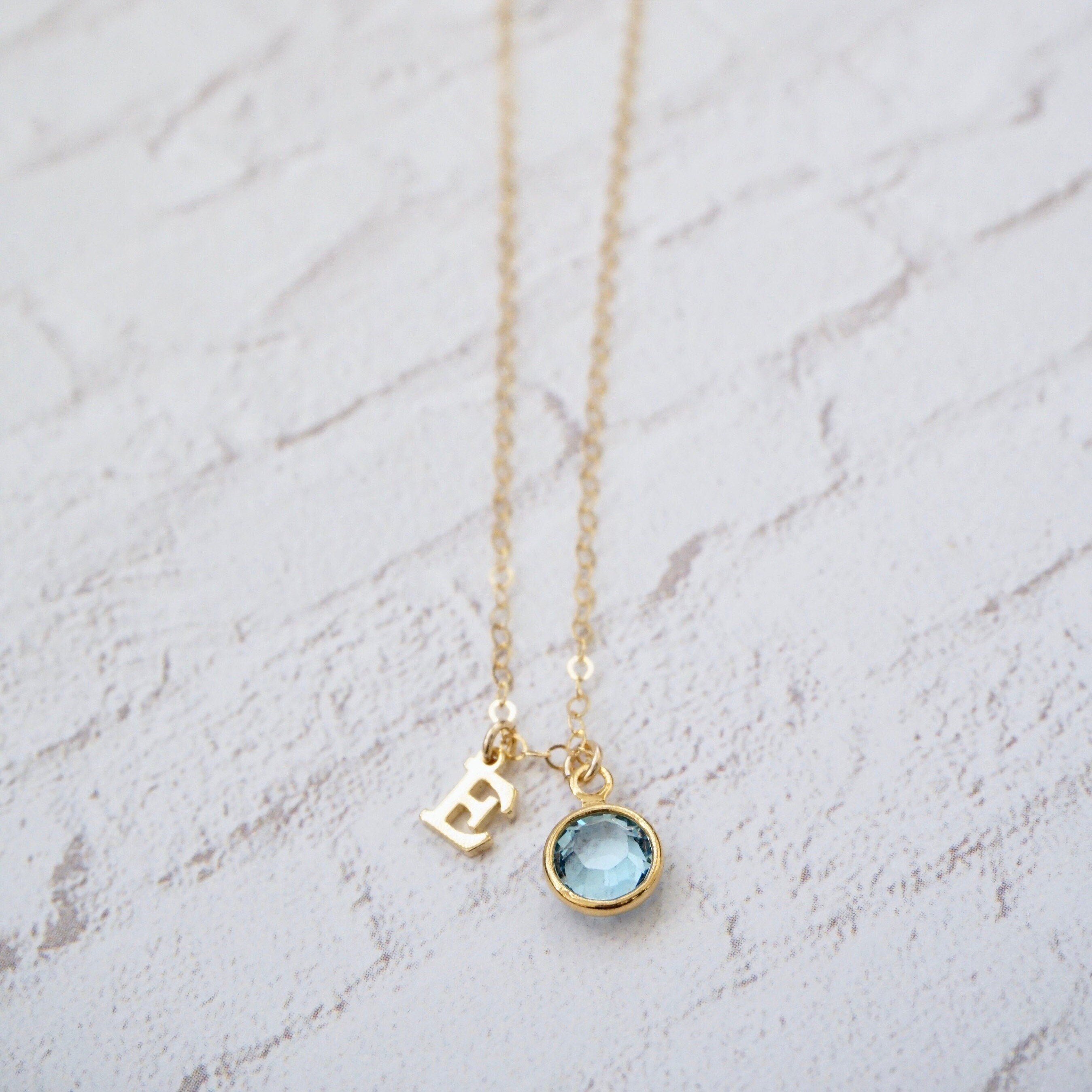 Script Initial Birthstone Necklace | Fast Delivery Crafted in South Africa