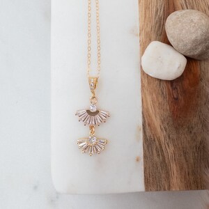 Dainty Gold Necklace for Wedding by YSM Designs