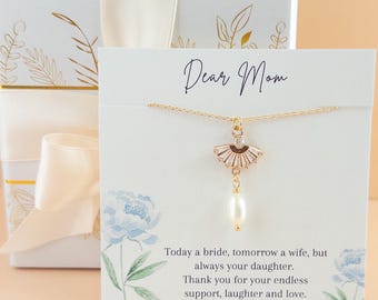 Collar de perlas para madre de la novia, regalo de boda para mamá, joyería de boda de inspiración vintage, delicada