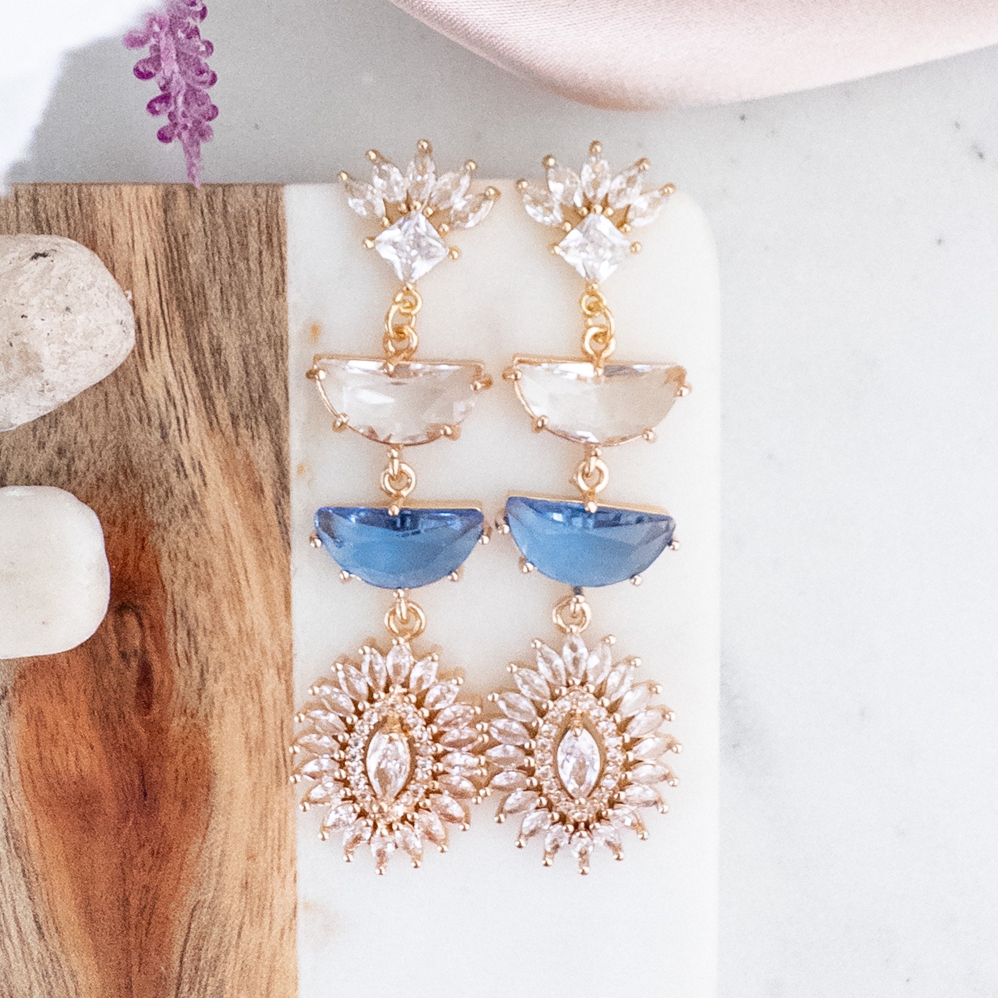 Wedding Guest Jewelry for a Blue Gown - Etsy