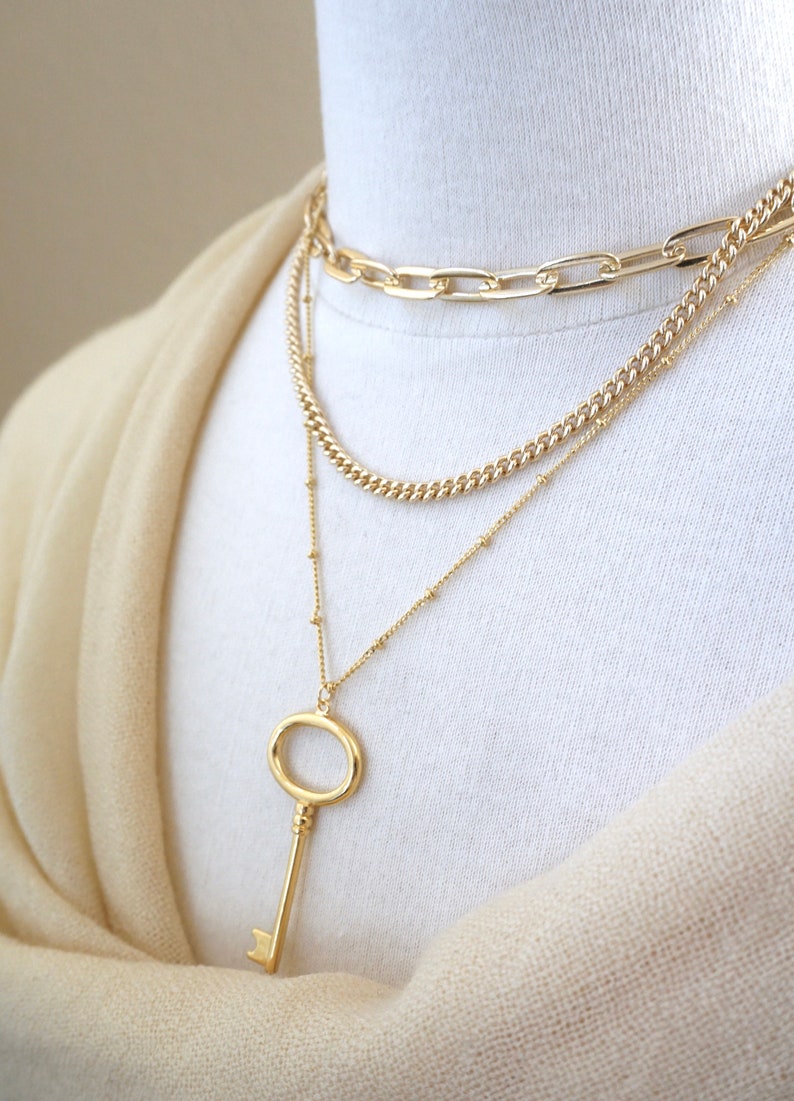 Thick Link Necklace, Paperclip Chain Necklace, Chunky Necklace, Layering Necklace, Toggle Necklace- The Avery Necklace bild 8