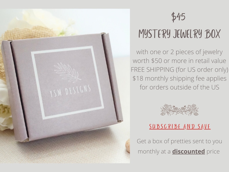 Jewelry Subscription Box Monthly Jewelry Gift Box Surprise Etsy