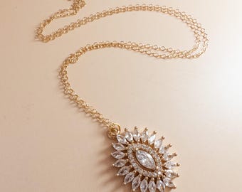 Collar de cristal Regencycore, joyería estilo Bridgerton, collar glamuroso de inspiración vintage para ropa formal, accesorios de cosplay Regency.