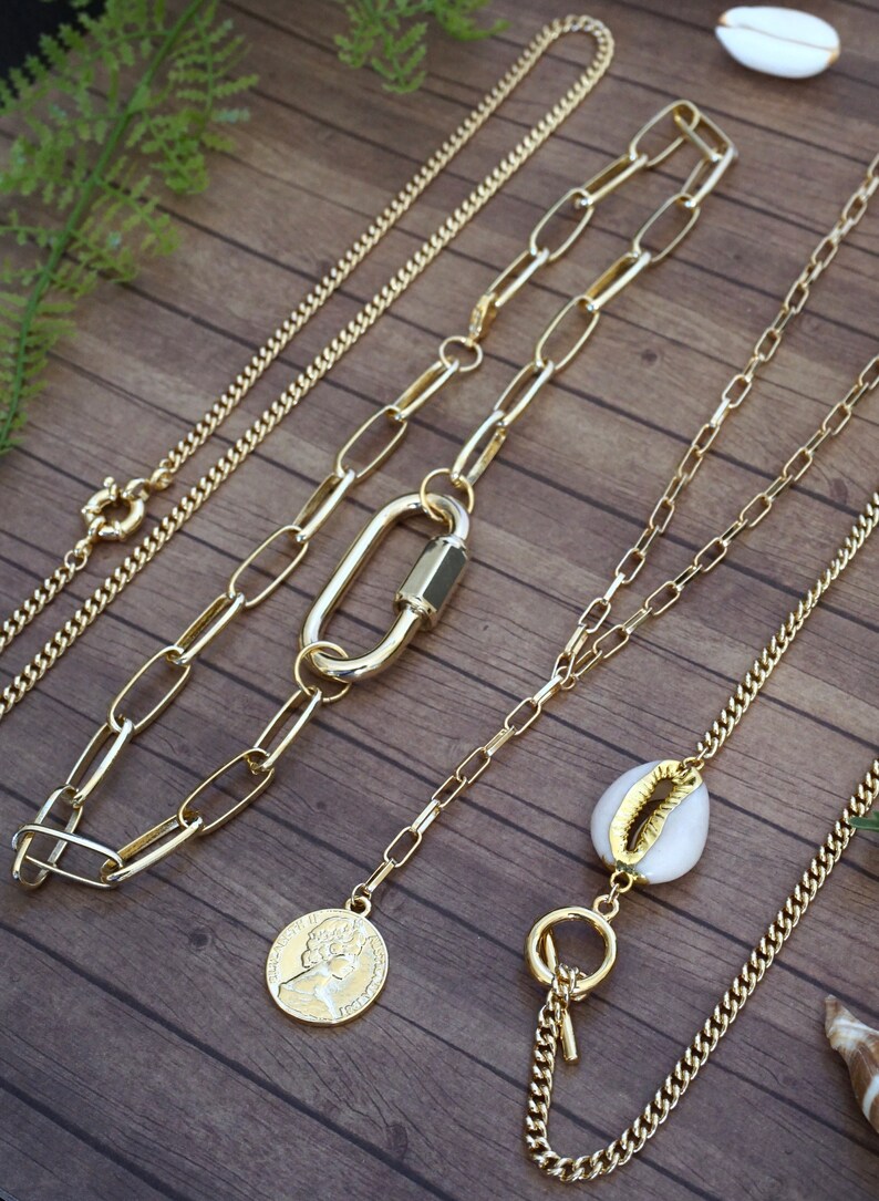 Coin Necklace Coin Drop Necklace Rectangular Link Necklace Gold Coin Y Necklace Layering Necklace Vintage Coin Necklace