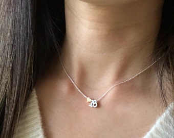 Silver Number Necklace Sports Number Necklace Personalized Number Necklace with Numbers Tiny Numbers Necklace Dainty Necklace