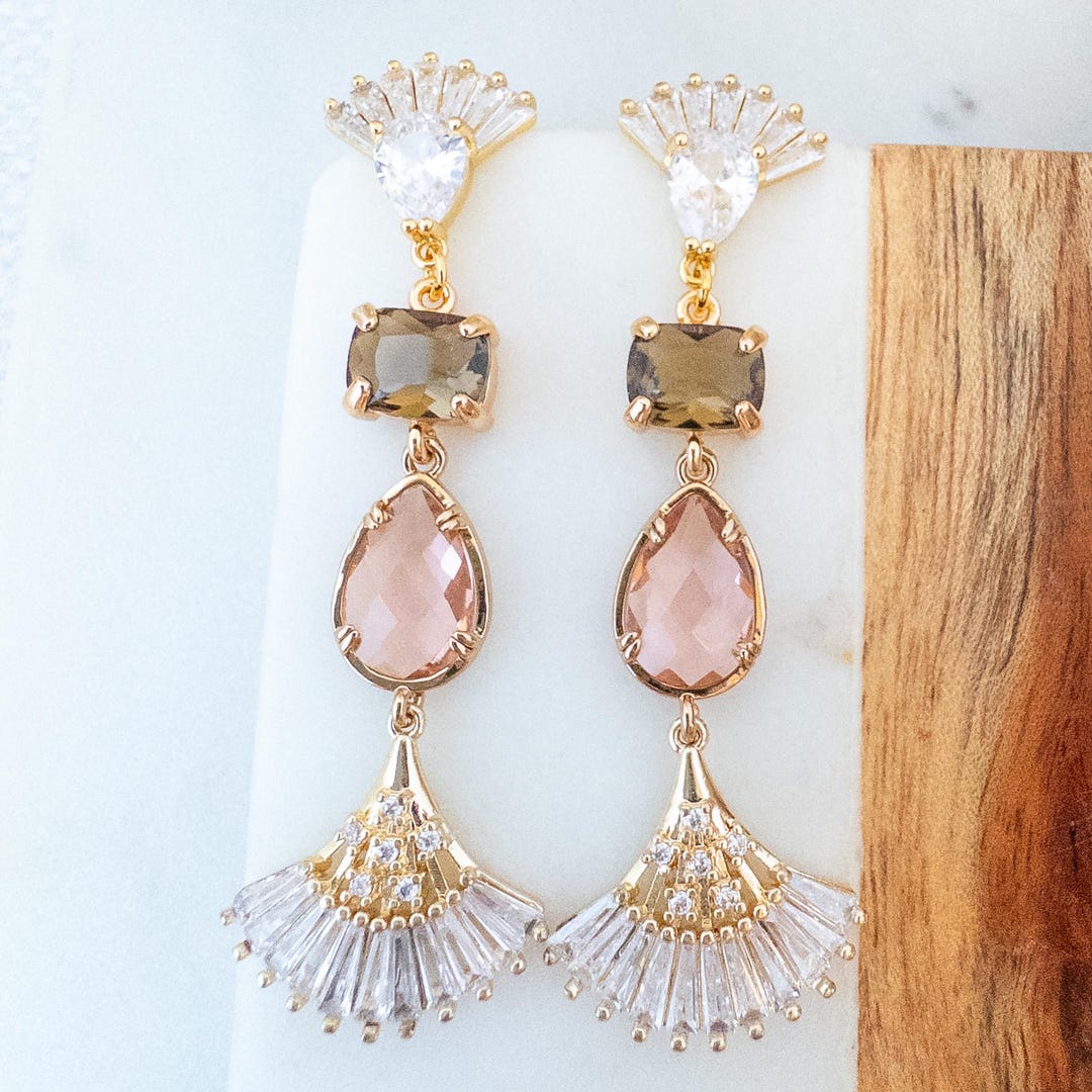Crystal Fan Earrings