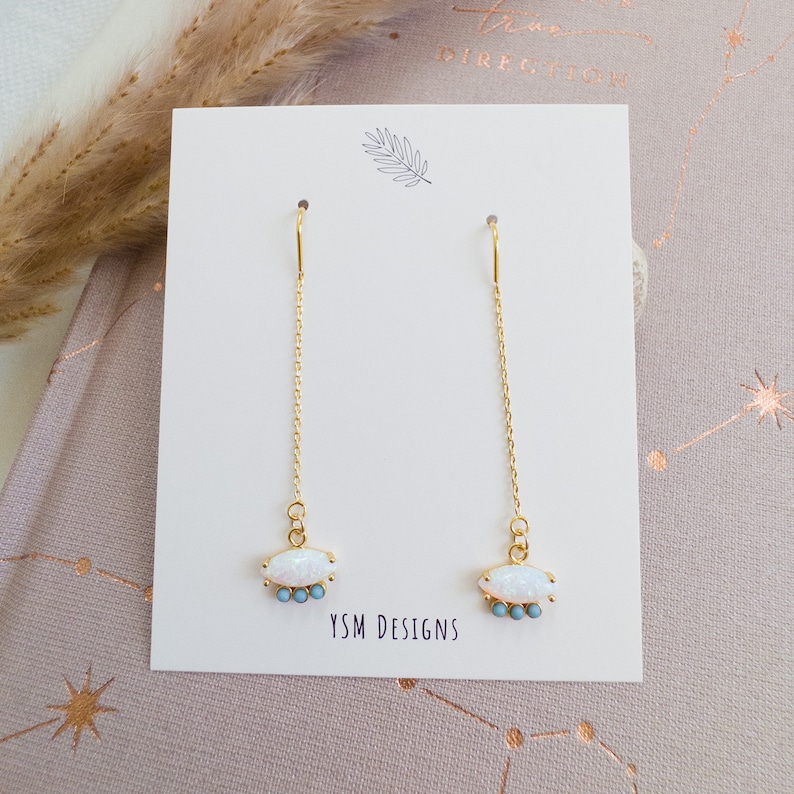 Gold Opal Earrings by YSM Designs