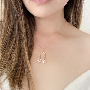 Gold Art Deco Necklace Vintage Style Bridal Necklace Dainty Crystal Necklace for Wedding Day Jewelry Rehearsal Dinner Jewelry Gift for Bride