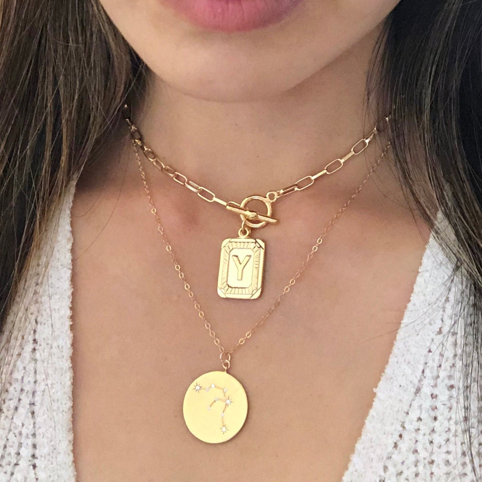 Personalized Medallion Initial Necklace 