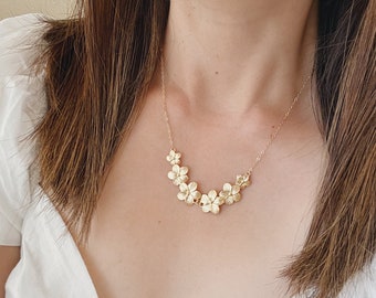 Gold Plumeria Necklace Set Hawaiian Jewelry Set Gold Plumeria Earrings and  Flower Lei Necklace Hawaii Necklace Set Gift Frangipani Necklace