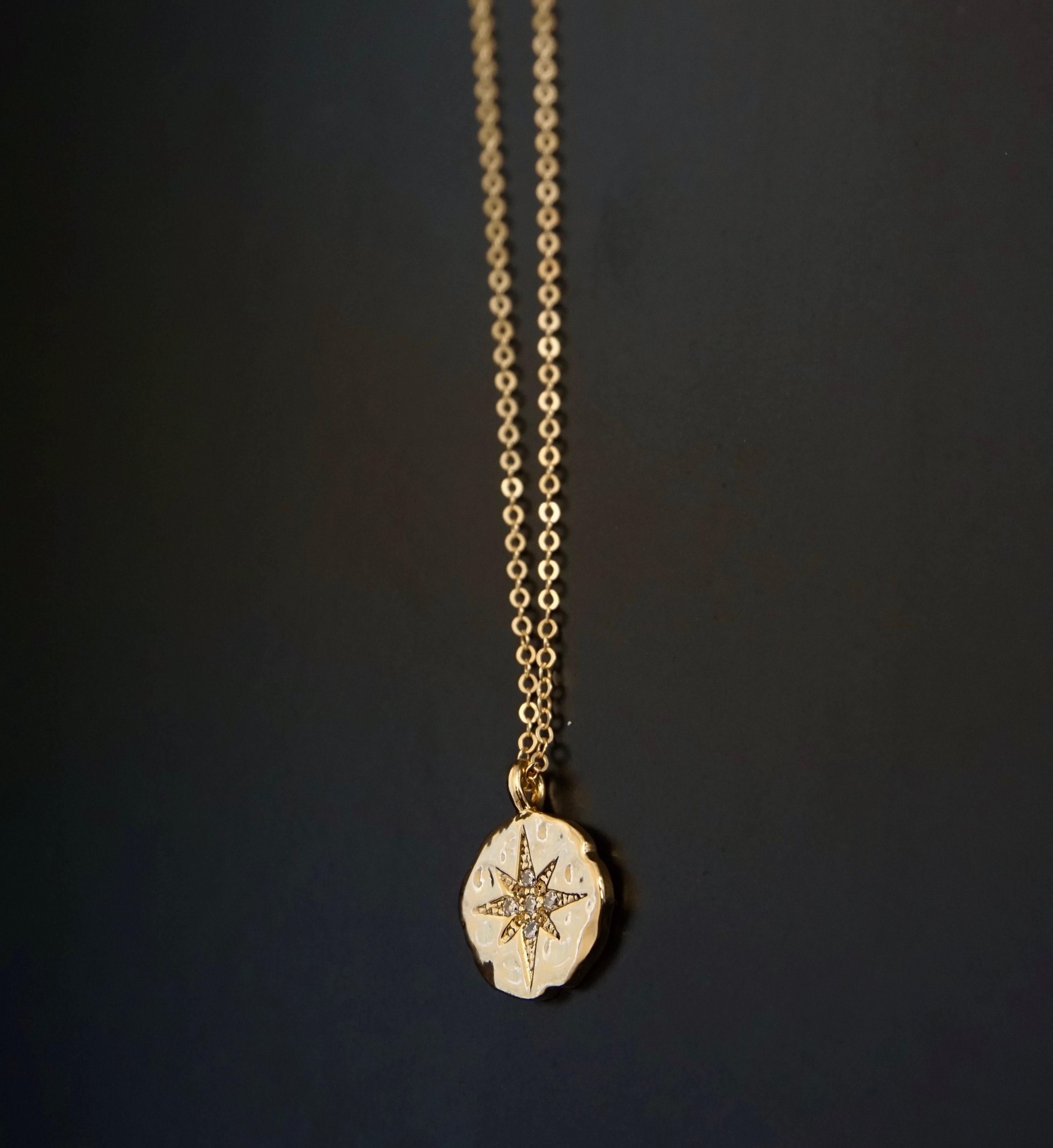 Gold North Star Necklace North Star Coin Necklace North - Etsy