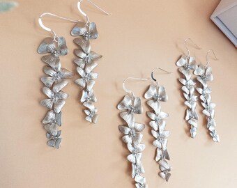 Pendientes de regalo para damas de honor, juego a granel, pendientes florales para boda, juego de regalo para la fiesta nupcial, regalo de agradecimiento para la dama de honor, pendientes de flores para el día de la boda.