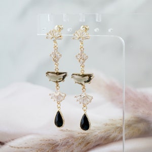 Statement Earrings for Brides Long Drop Earrings by YSM Designs