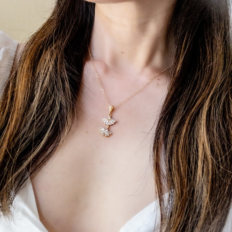 Tier Fan Art Deco Necklace by YSM Designs