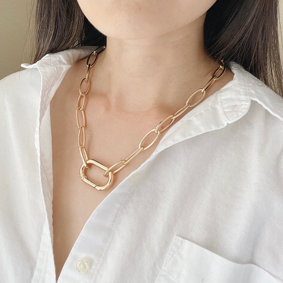 Gold Carabiner Necklace