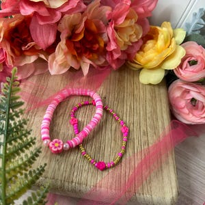 Pink Hibiscus Flower Bracelet