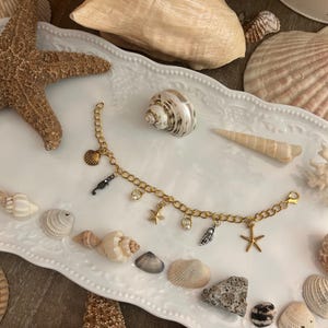 Cute customizable beachy charm bracelet or anklet for summer!