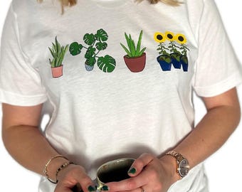 Houseplants T-shirt: 100% Cotton Made in USA