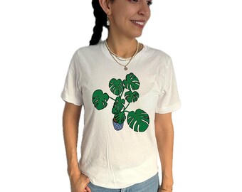 Monstera Plant T-Shirt: 100% Cotton Graphic Tee