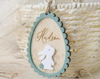 Easter Basket Tag - Custom hamper tag for Easter - Personalised Easter gift tag in Pastel colours