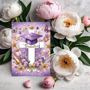 Graduation Digital Greeting Card with Cross | Instant Download | Printable Faith-Based Graduation Gift