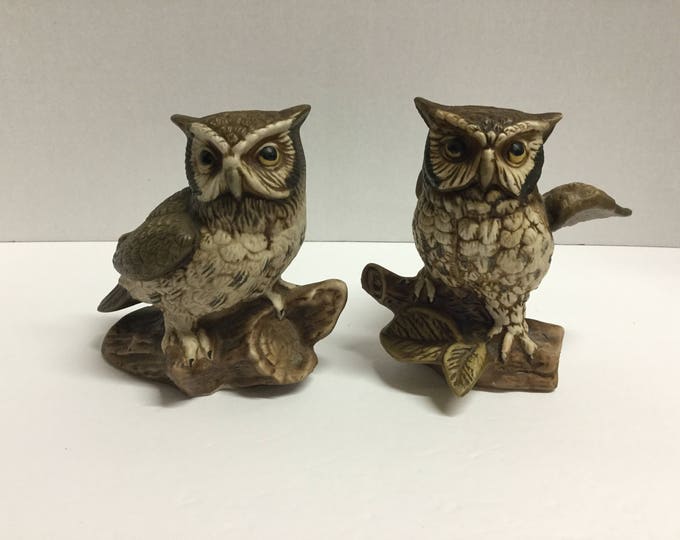Vintage Pair of Homco Owl Figurines Barn Owl Figurines Etsy