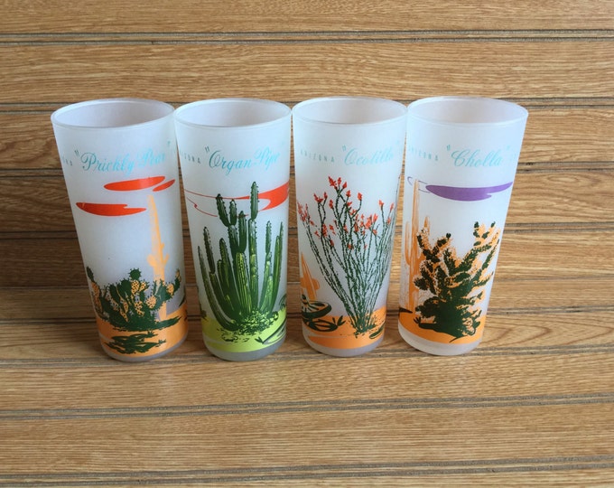 Vintage Blakely Oil and Gas Frosted Ice Tea Glasses Arizona Etsy