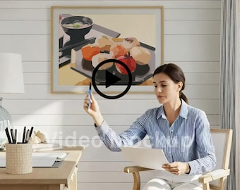 Home Office Video Mockup: Horizontal Frame, Poster Art (Digital Download)