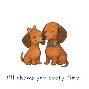 Biglietto d'auguri per anniversario con cani carini, biglietto stampabile, download immediato, regalo di anniversario, biglietto per amanti dei cani