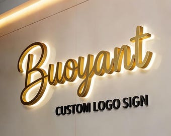 Premium Custom Logo Sign for Business | LED Backlit 3D Sign | Illuminated Acrylic Sign | Company Office Wall Sign | Cafe Storefront Signage
