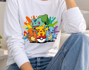 Cartoon Monsters Paint Splatter PNG T-Shirt Design | Colorful Cartoon Friends Sublimation Clipart | TShirt Apparel Digital Download PNG