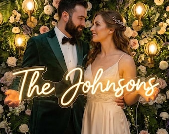 Personalized LED Neon Sign | Custom Wedding Neon Sign |  Family Name Neon Light | Birthday Gift | Kids Room Wall Decor | Bridesmaid Gift