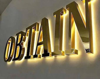 Custom 3D Metal Logo Sign | LED Backlit Business Signage, Office Wall Decor