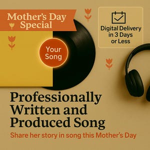 Custom Song with Personalized Lyrics & Album Cover Art – Unique Music Gift for Wedding, Anniversary, Birthday, Mother&#39;s Day and more