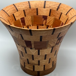 Artisan Segmented Wood Vase | Handmade Multi-Wood Turned Art | Unique Wooden Decor