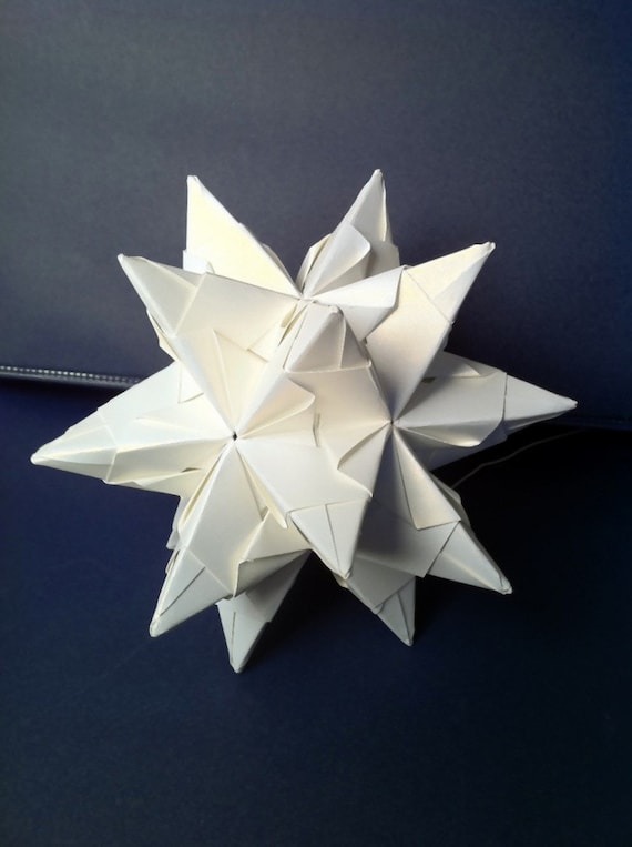 Oro Blanco Estrella Bascetta Origami Papel Metal