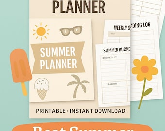 Kinder-Sommer-Planer: Tagesplaner, Ziel-Tracker (druckbare PDF)