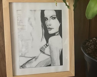 4.1.4#1 - Monotipo - Retrato - Blanco y negro - Impresión artística - en papel - Sin marco - Dibujo - Arte original - Moderno - Mujer en bikini