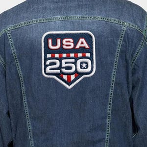 USA 250 Embroidered Patch, America 250th Anniversary Shield Patch, Patriotic Iron On Sew On Velcro Patch, USA 250th Patch, Logo Patch