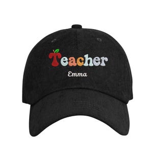 Personalized Embroidered Teacher Hat, Custom Name Baseball Cap, Teacher Appreciation Gift, Back to School Hat, Teacher Life Embroidery Hat