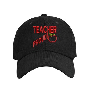 Teacher Proud Embroidered Hat, Teacher Appreciation Gift, Back to School Hat, Teacher Cap, Back to School Hat, Teacher Life Embroidery Hat